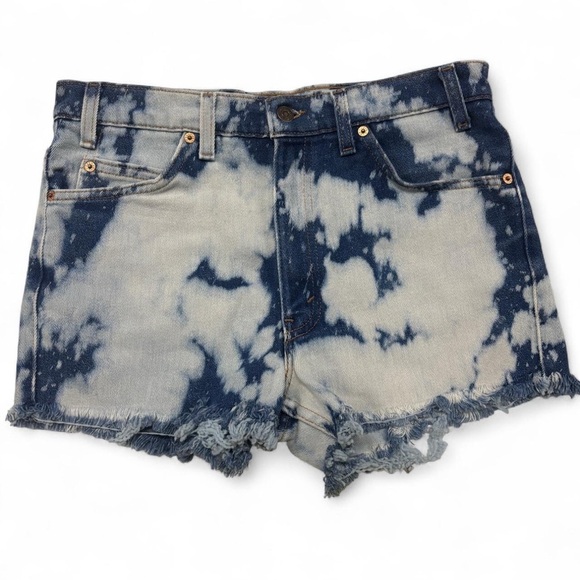 VTG Levi’s 517 Sz 34 High Rise Custom Bleach Cutoff Shorts 90s USA Made Grunge - Picture 6 of 7